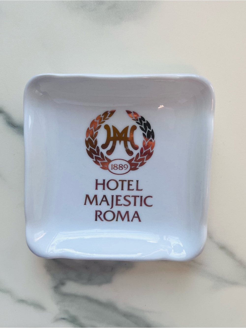 Rare Vintage Hotel Majestic Roma Ceramic Trinket Tray